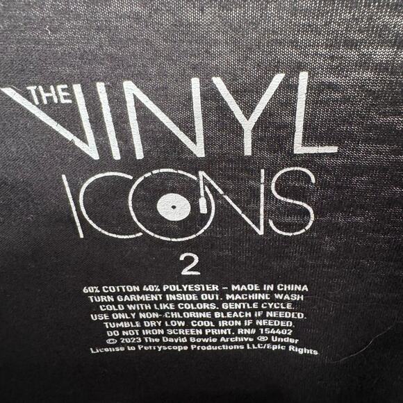 The Vinyl Icons Bowie Ziggy Stardust T-Shirt Womens Size 2X Black White - Picture 8 of 11